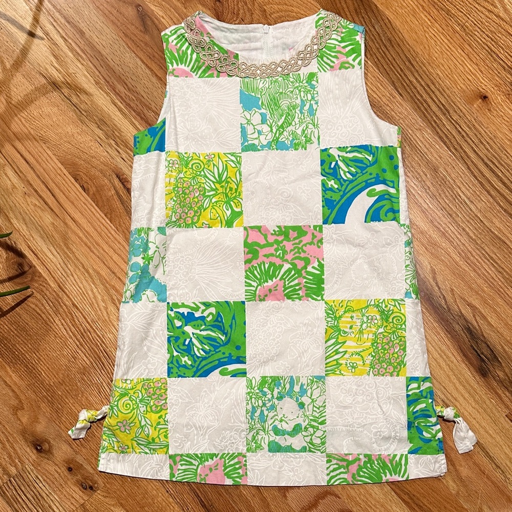 Lilly Pulitzer Patchwork Dress - Green, Blue, Pink, White